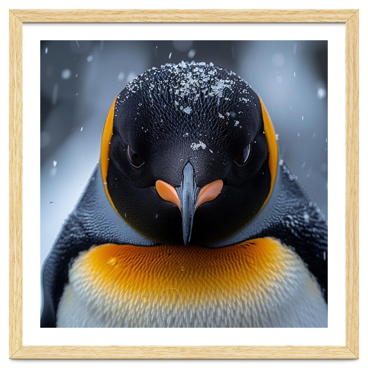 Close Up King Penguin In The Snow