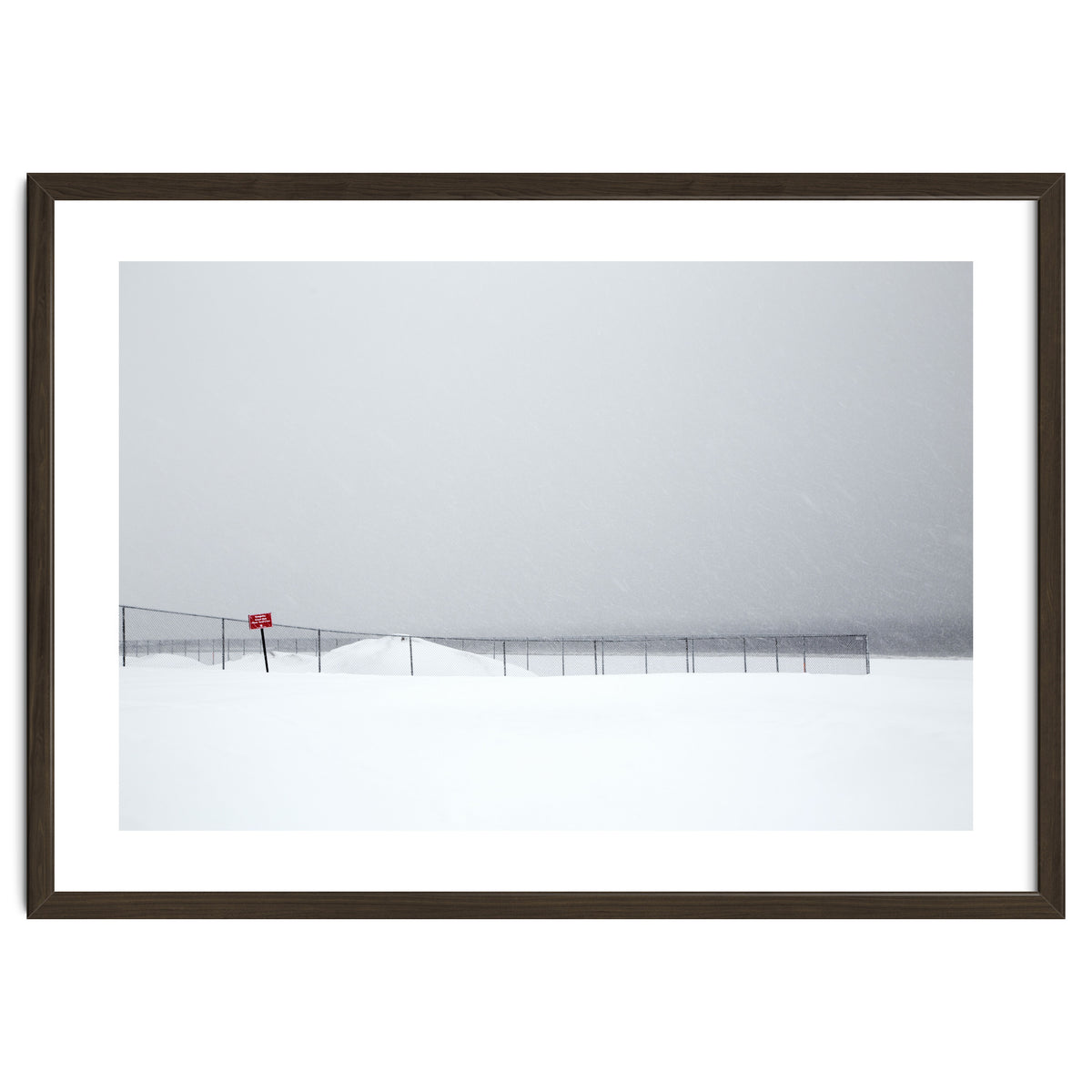 Fence in the winter seascape
