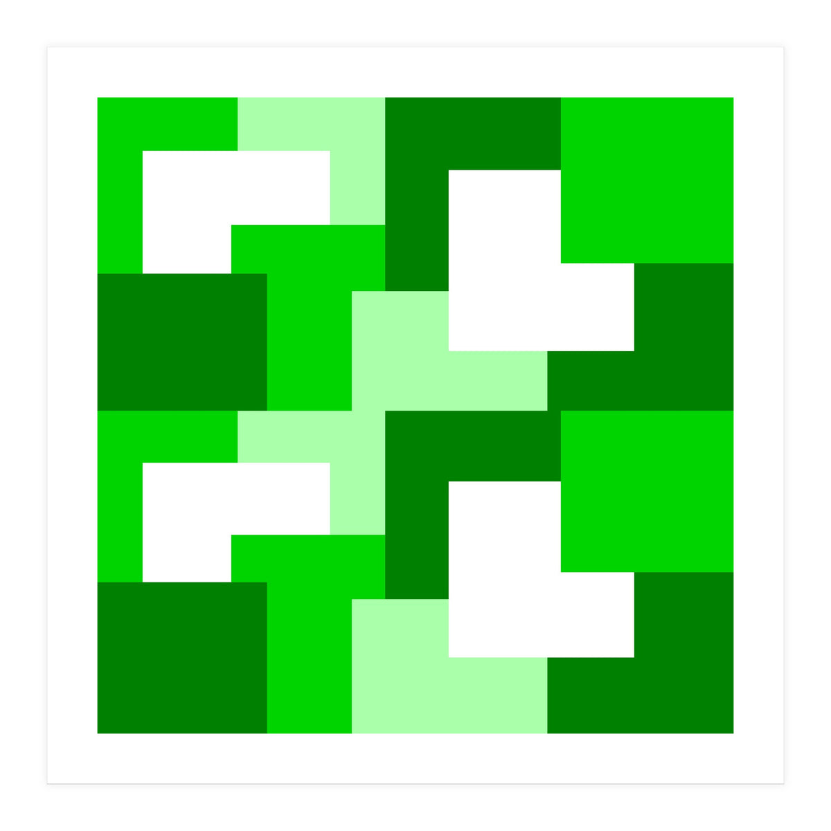 Green Abstract Square Tiles (Print Only)