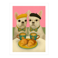 French Bulldogs At Breakfast Café (Print Only)