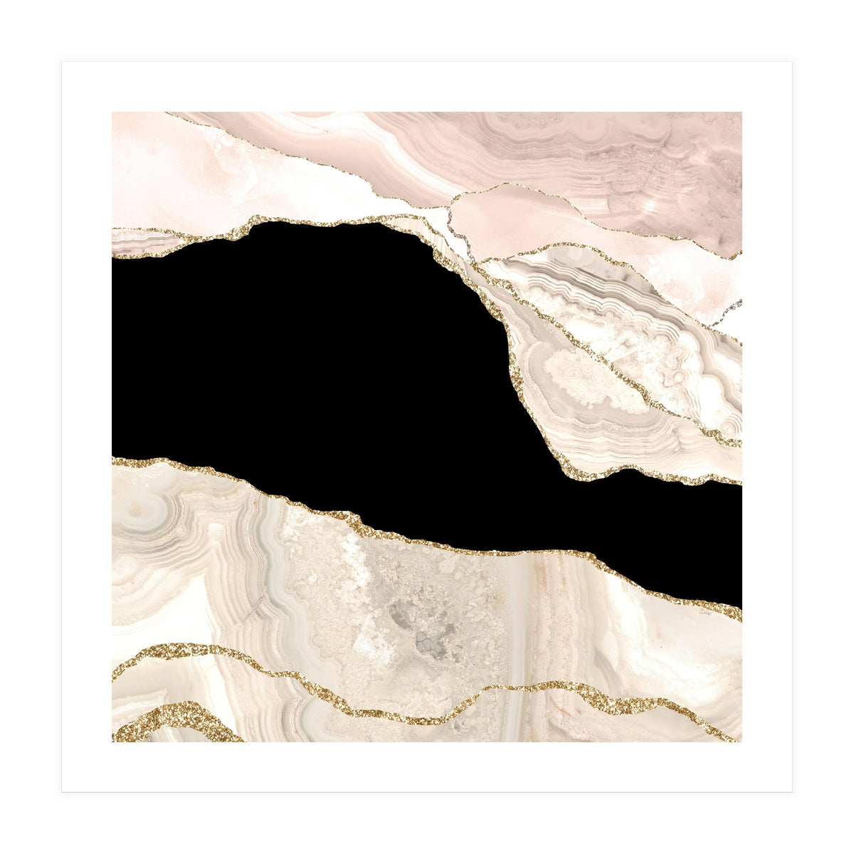Ivory & Gold Agate Texture 01 (Print Only)