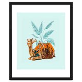 Camel Ride, Modern Bohemian Eclectic Animals, India Culture Travel Palm Desert Painting thumbnail