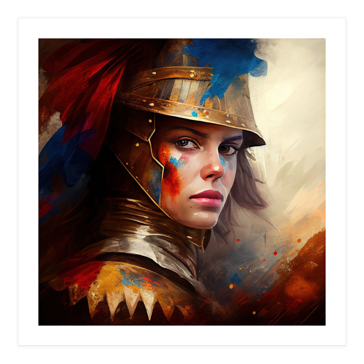 Powerful Medieval Warrior Woman #4 (Print Only)