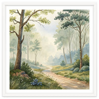 Atmospheric Forest Watercolor Painting