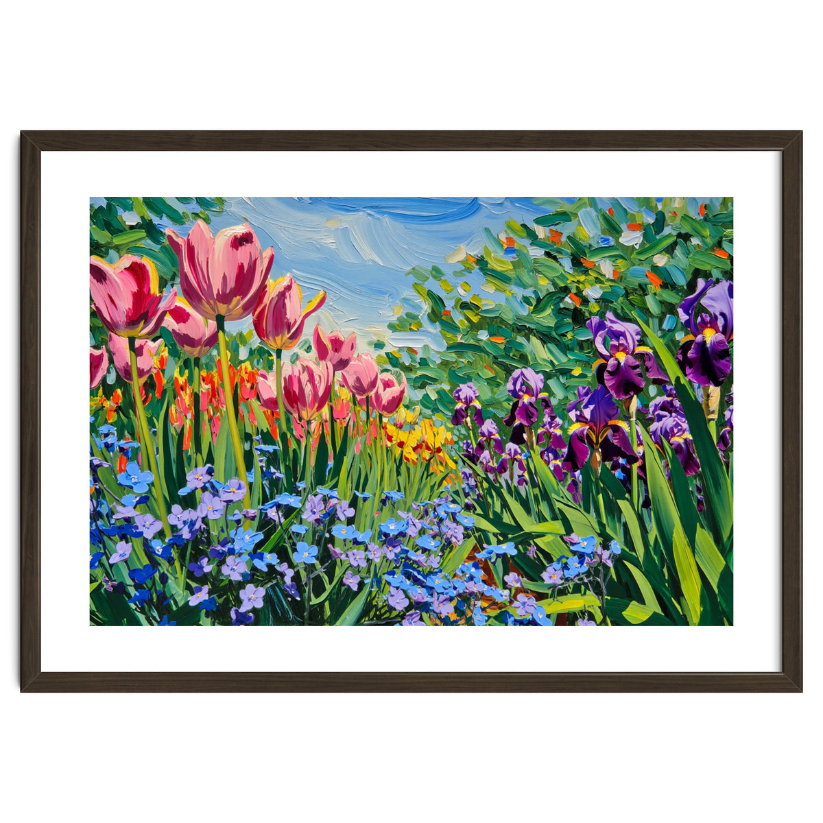 Vibrant Spring Meadow Oil Painting