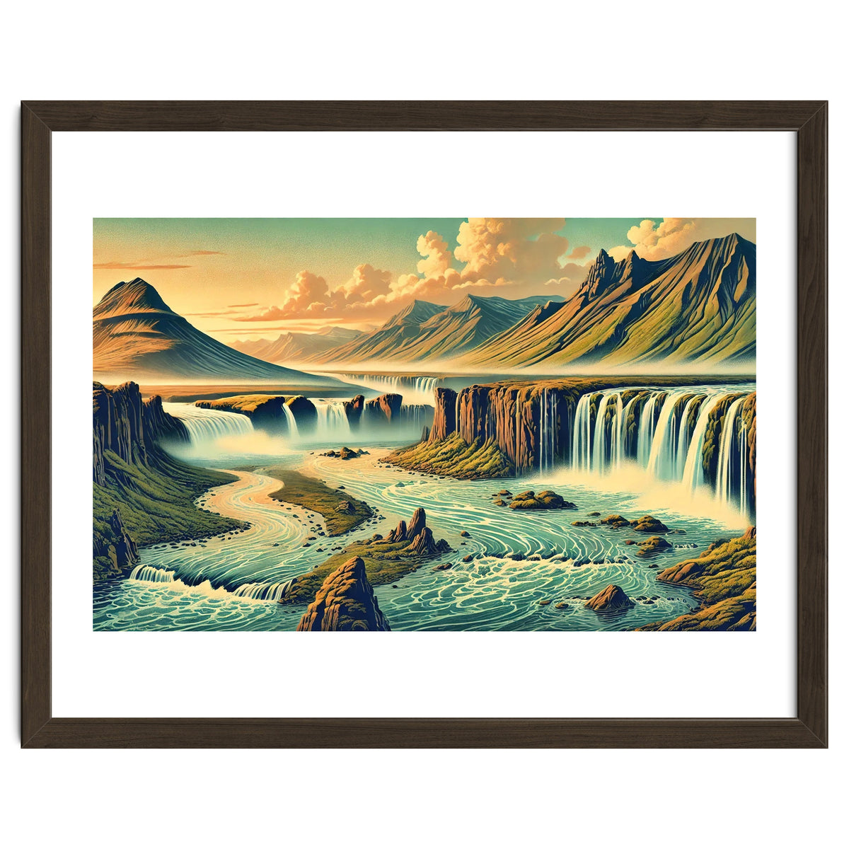 Vintage Iceland, Landscape Poster