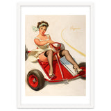Pinup Sexy Girl On A Go Cart Car thumbnail