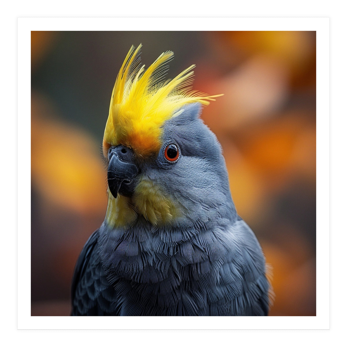Close-up Portrait of a Yellow Cockatoo in the Wild. (Print Only)