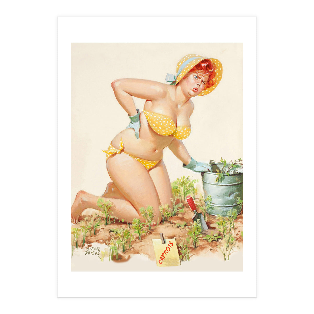 Beautiful Chubby Girl In The Garden (Print Only)