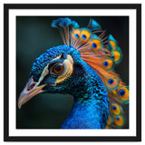 Peacock Bird Portrait Detailed Feathers Vibrant Colors thumbnail