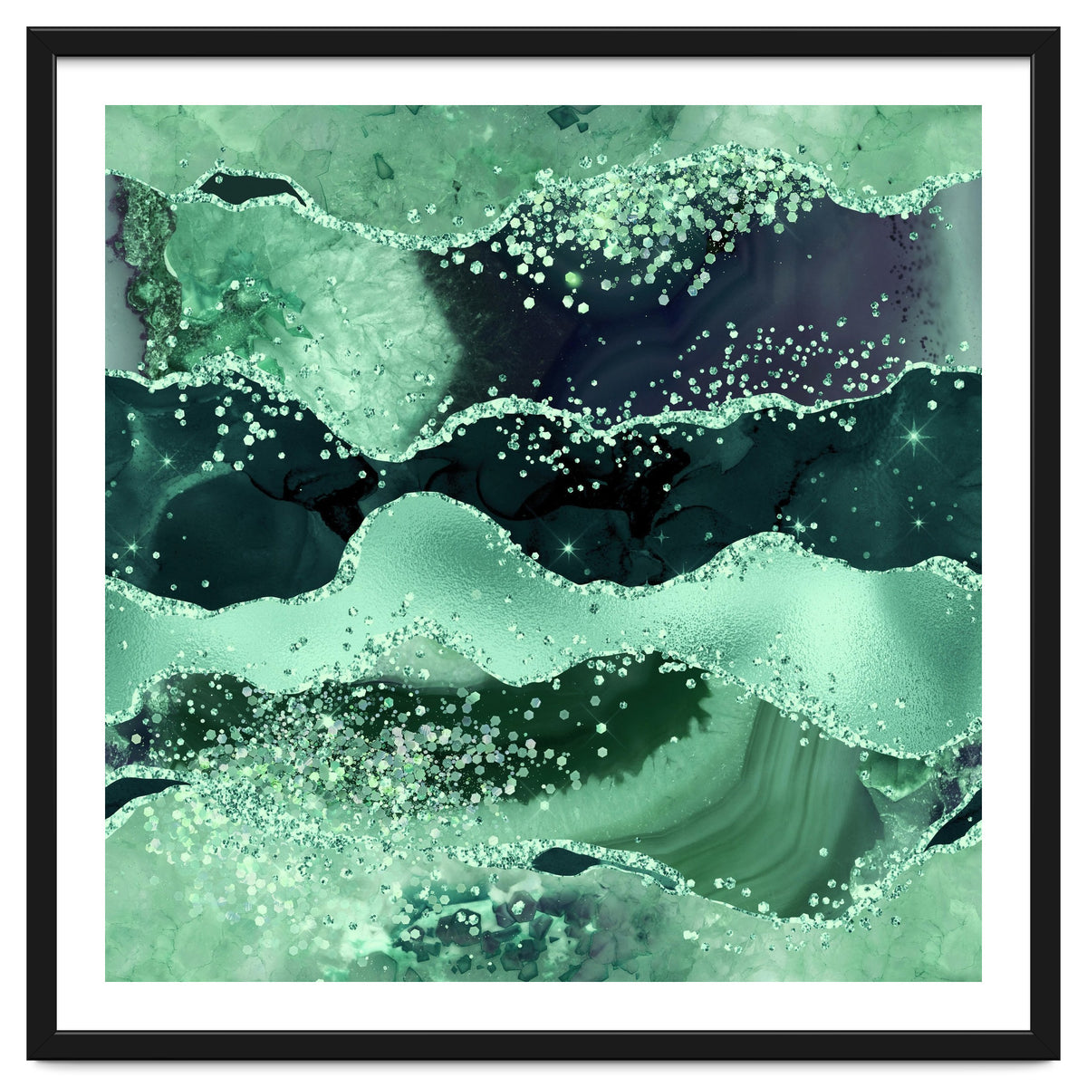 Emerald Glitter Agate Texture 06