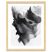 Abstract Black And White Wavy Lines Forming Organic Shapes