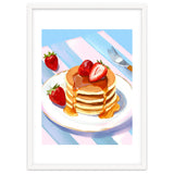 Handpainted Pancakes and Strawberries oil painting thumbnail