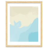 Mellow, Abstract Powder Blue Pastel Pearl Painting, Modern Simple Minimal Waves thumbnail