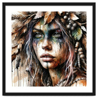 Autumn Leaf Druid Woman Portrait
