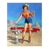Pinup Cowgirl Showing A New Dog Trick (Print Only) thumbnail