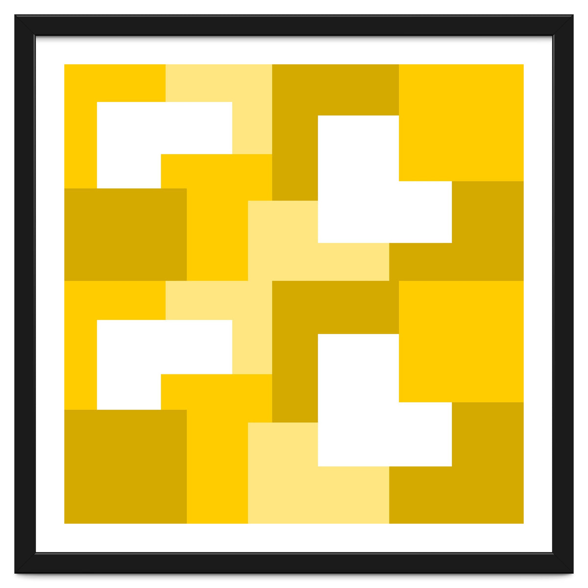Yellow Abstract Square Tiles Pattern