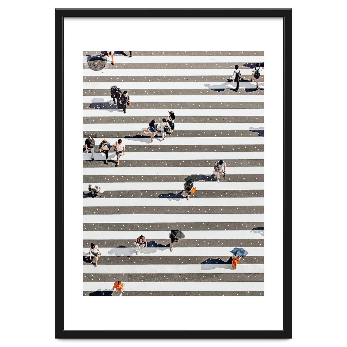 Rain Crossing | Polka Dots Zebra Crossing On The Street | Rain Eclectic Modern Graphic Design