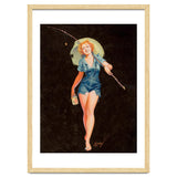 Happy Pinup Girl With A Fishing Stick thumbnail