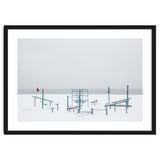 Playground in the winter snow beach thumbnail