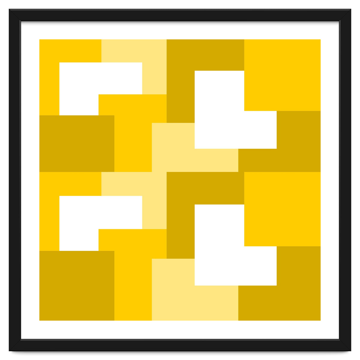 Yellow Abstract Square Tiles Pattern