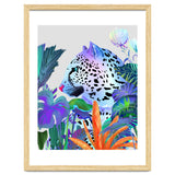 Holographic Leopard, Tropical Jungle Eclectic Nature, Colorful Botanical Wildlife, Boho Contemporary Animals, Tiger Cheetah Cat Maximalism thumbnail