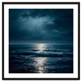 Ethereal Moonlight Over Midnight Ocean Waves thumbnail