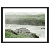 Tourists at the edge of the big river - Iceland