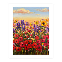 Vibrant Wildflower Field Oil Painting (Print Only)