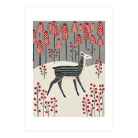 Fawn in a Winter Landscape (Print Only)