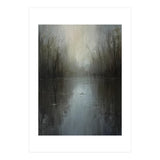 Ethereal Rainy Lake Forest Oil Painting (Print Only) thumbnail