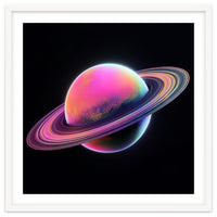 Neon Nebula Planet: Surreal Cosmic Illustration