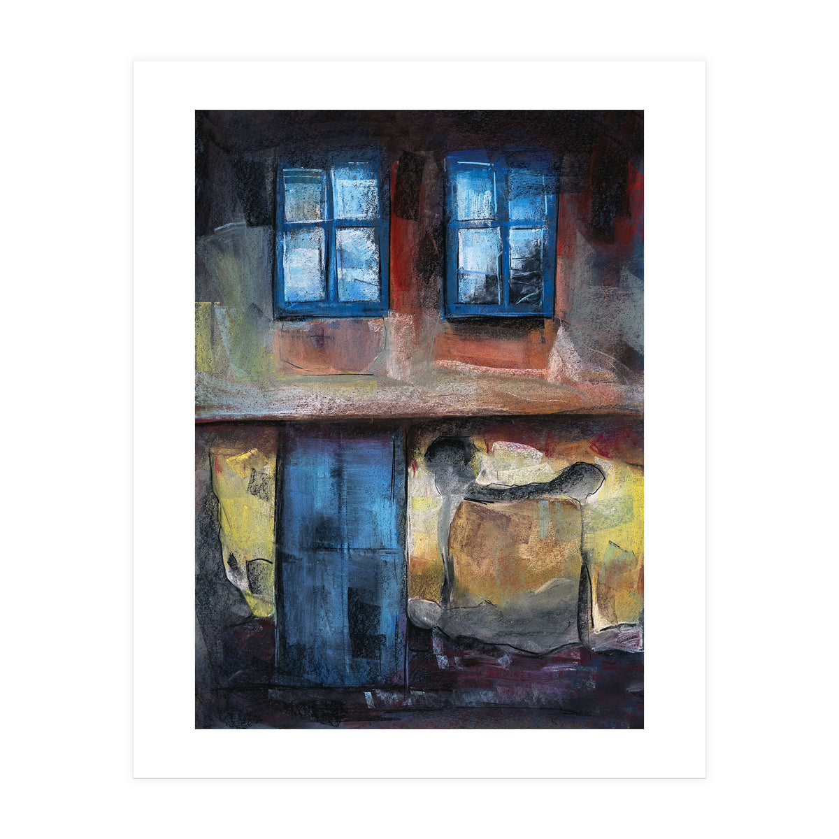 Pastel impression of an old house facade (Print Only)