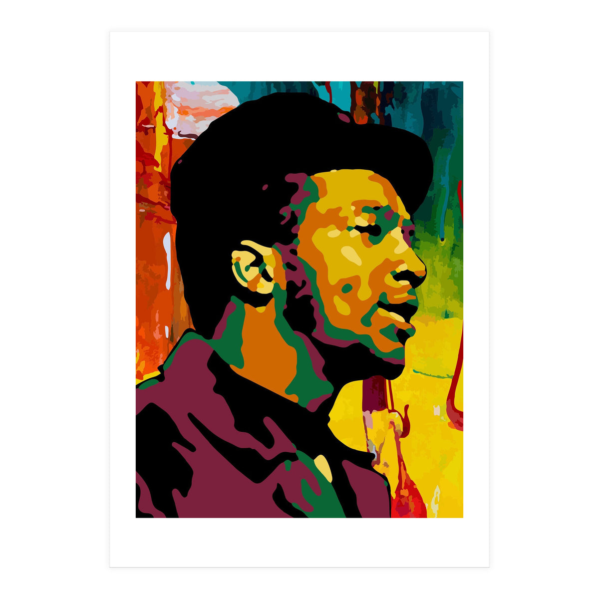 Fred Hampton Colorful Abstract Art (Print Only)