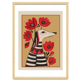 Striped Dog With Poppies thumbnail