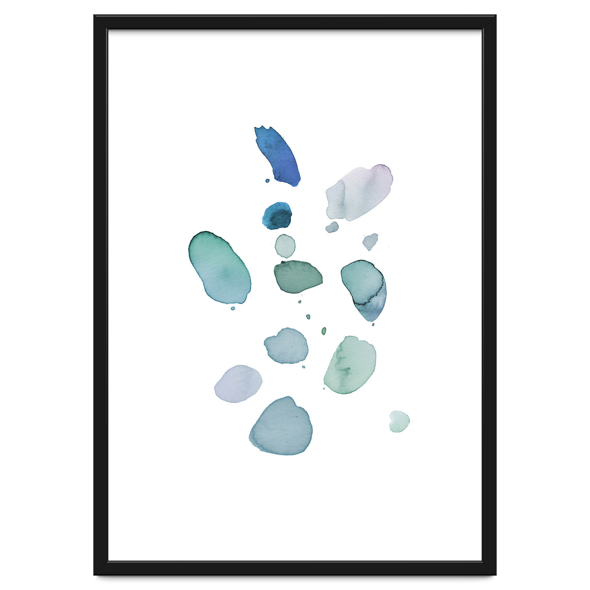 Watercolor Aqua Abstract Spots I