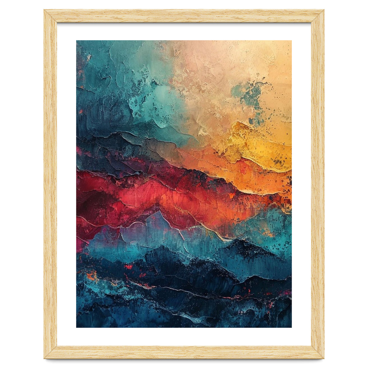 Abstract Textured Mountain Landscape