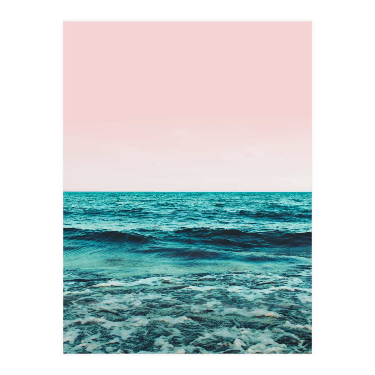 Ocean Love | Sea Beach Sand Waves Photography | Blush Nature Scenic Travel Island Digital (Print Only)