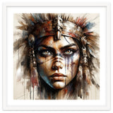 Regal Warrior Woman Watercolor Portrait thumbnail