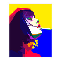 Girl Smoking Pop Art WPAP Style Illustration (Print Only)