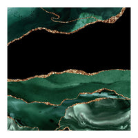 Emerald & Gold Agate Texture 01  (Print Only)