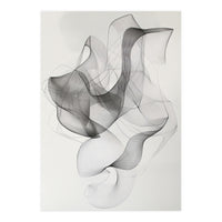 Abstract Black And White Swirling Lines Art (Print Only)