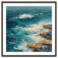Dynamic Coastal Swell with Sculpted Turquoise Waves