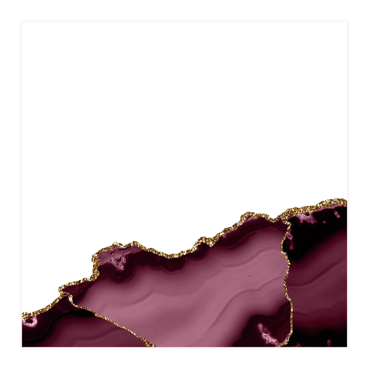 Burgundy & Gold Agate Texture 27 (Print Only)