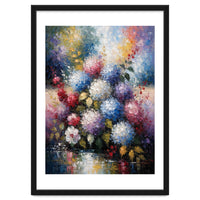 Vibrant Summer Hydrangea Bouquet Heavy Impasto Oil Painting