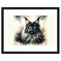 Majestic Long Haired Cat Portrait