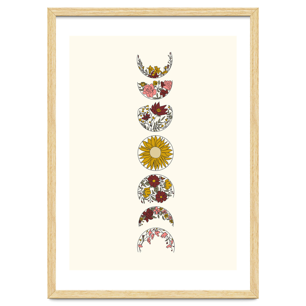 Floral Phases Of The Moon
