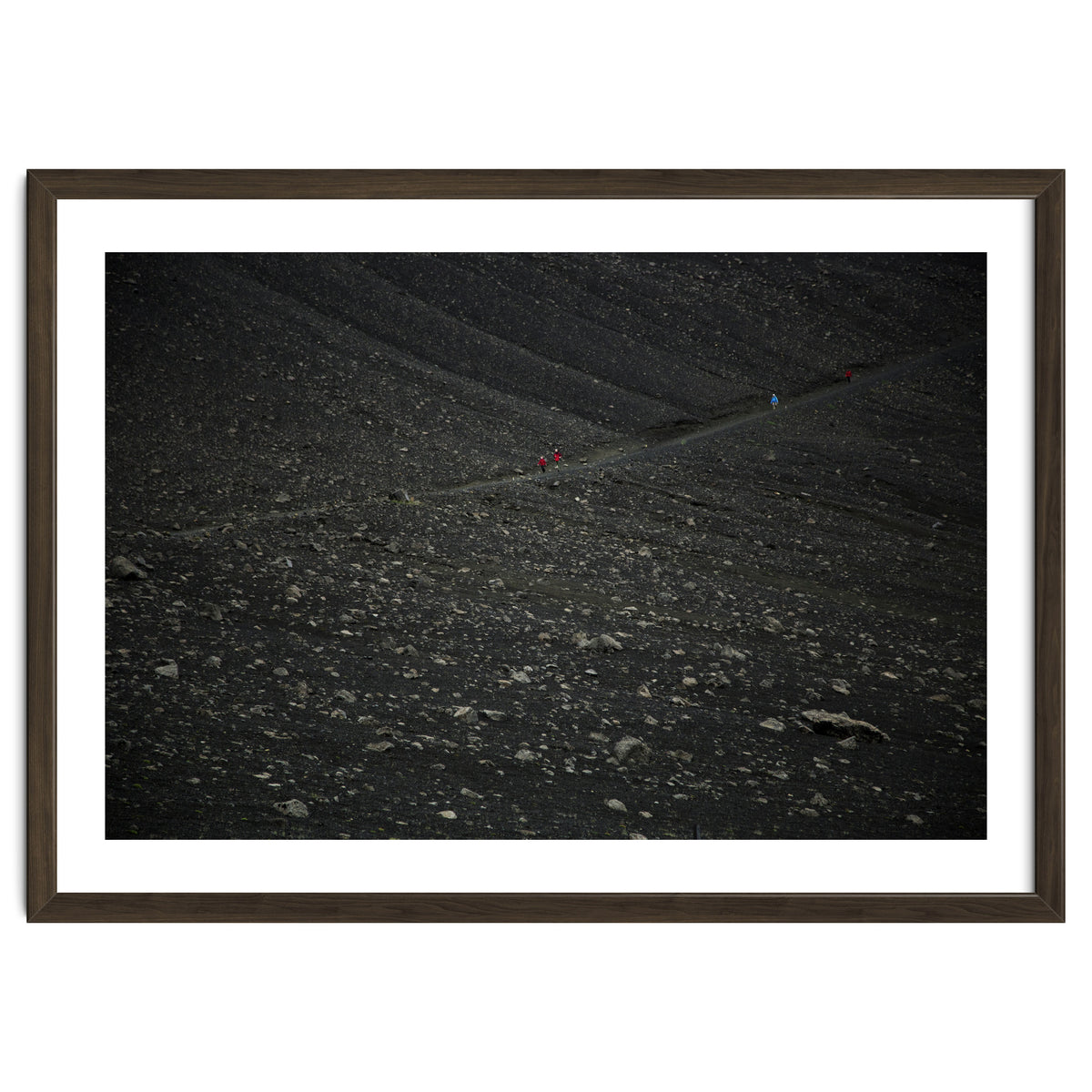 Kids running down from the volcano - Iceland