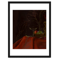 Dark Baroque Still Life Table and Wine oil