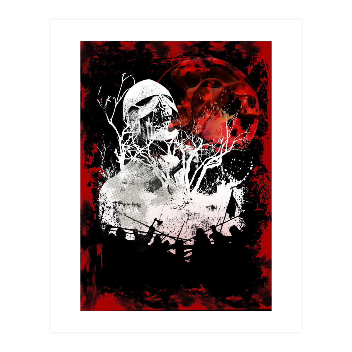 Viking Grinning Skull (Print Only)